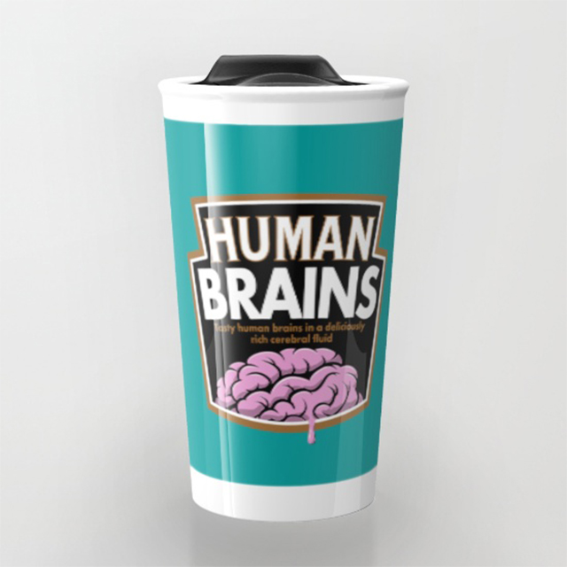 Human Brains travel mug