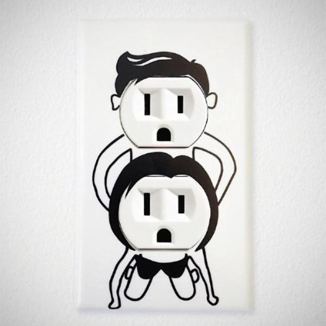 Humping People Wall Outlet Decals