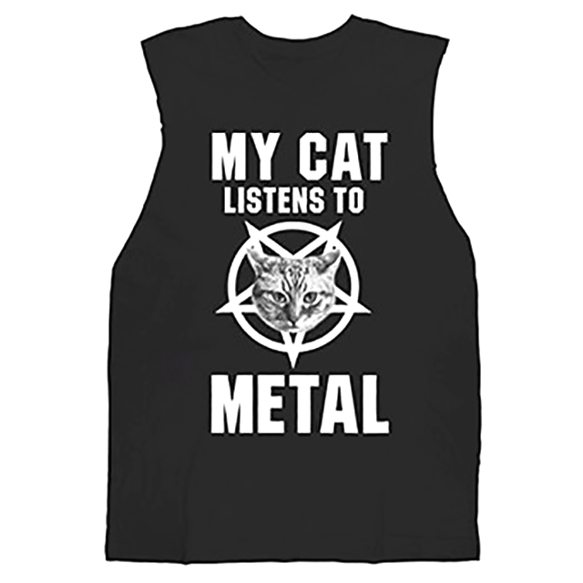 My Cat Listens to Metal Muscle Tee
