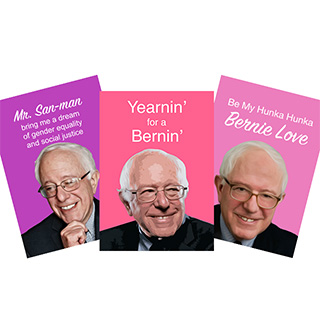 Bleeding Heart Bernie Sanders valentines cards