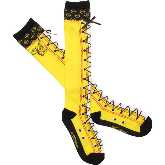 Faux Lace-Up Pikachu Knee Socks