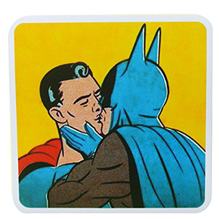 Batman Kissing Superman Sticker
