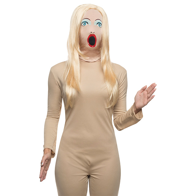 Blow-Up Doll Mask with Wig