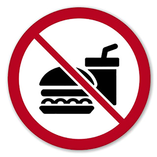 No Food or Drinks Sticker