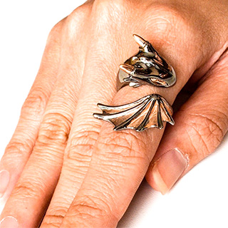 Pink Gold-Plated Dragon Ring