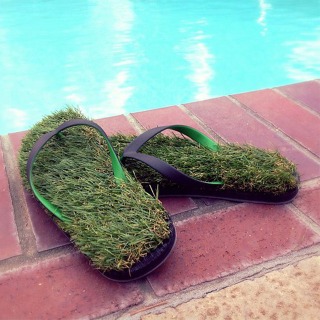 Synthetic Grass Flip Flops