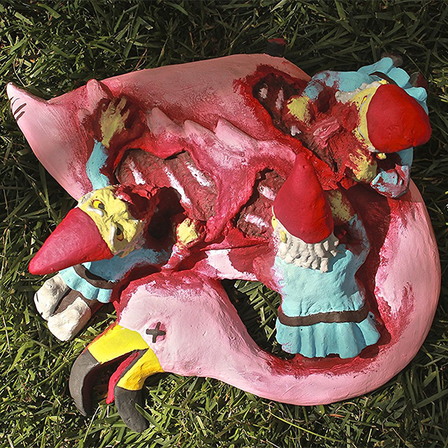 Pink Flamingo Zombie Gnome Feast