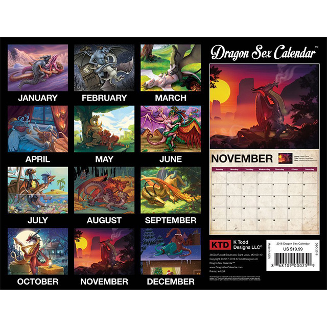 Dragon Sex Calendar for 2018