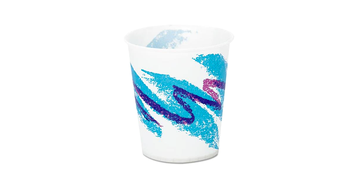 3,000 “Jazzy ‘90s” Design Wax Paper Cups | drunkMall