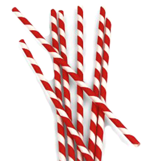 Classic Red and White Striped Paper Straws