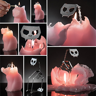 Gummi Cat Candle with Aluminum Skeleton
