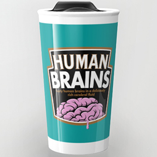 Human Brains travel mug