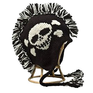 Mohawk Beanie with Skull and Crossbones