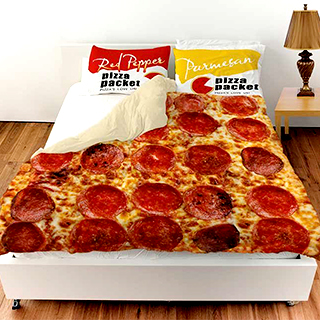 Pepperoni Pizza Bedspread
