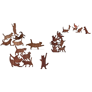 Stackable Wooden Cat Silhouettes