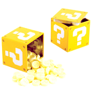 Super Mario Question Mark Tin Box with Candy
