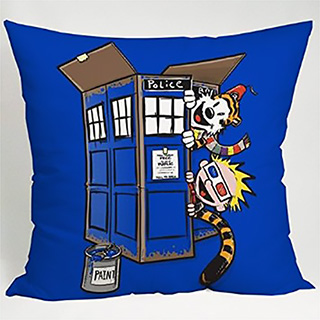 Calvin and Hobbes TARDIS pillow