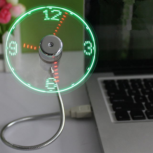 USB-Powered LED Clock Fan