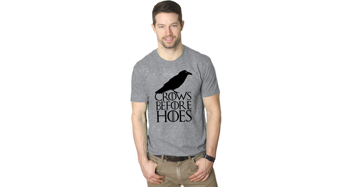 Starlite-Mens Funny T Shirts Crows Before Hoes Game Of Thrones - Foto 10