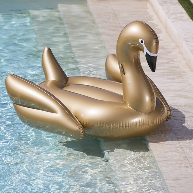 Giant Golden Swan Pool Float