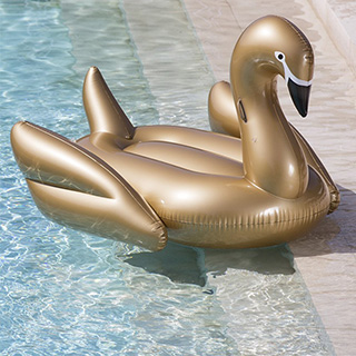 Giant Golden Swan Pool Float