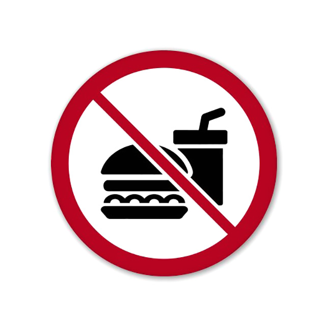 No Food or Drinks Sticker