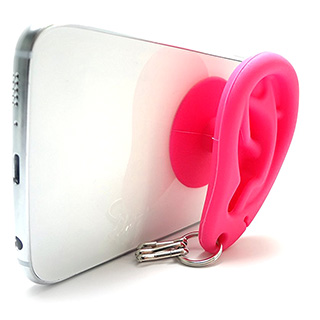 Silicone Ear Key Ring Phone Stand