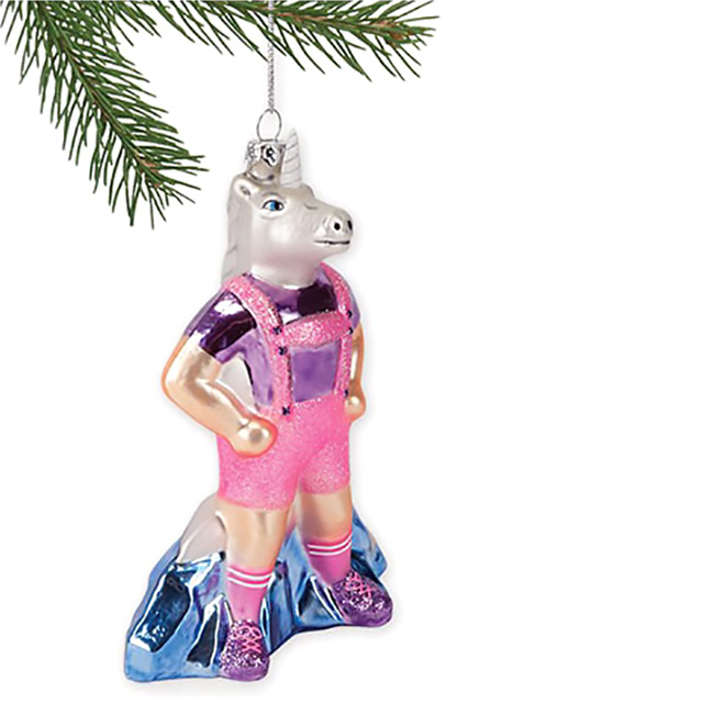 Unicorn in Lederhosen Tree Ornament