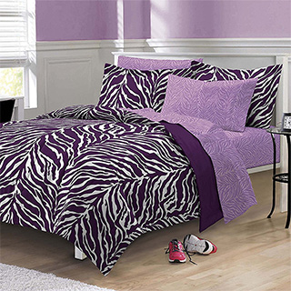 Purple Zebra Bedding Set