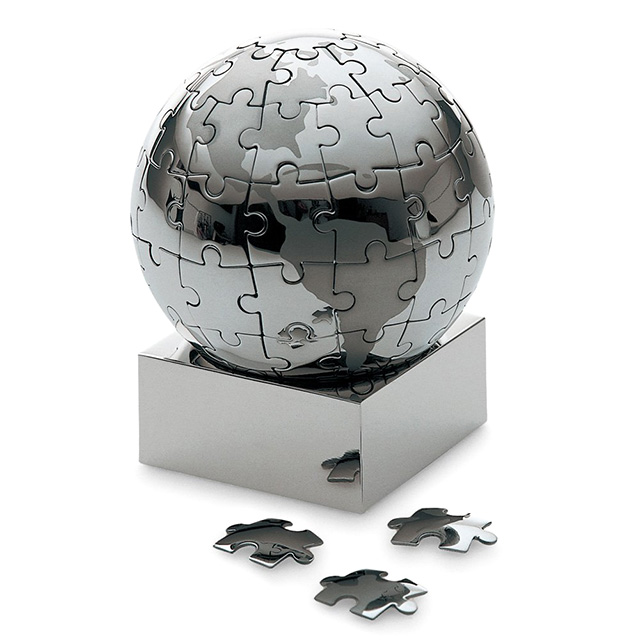 Chrome Puzzle Globe