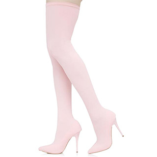 Stretchy Thigh High Heeled Boots